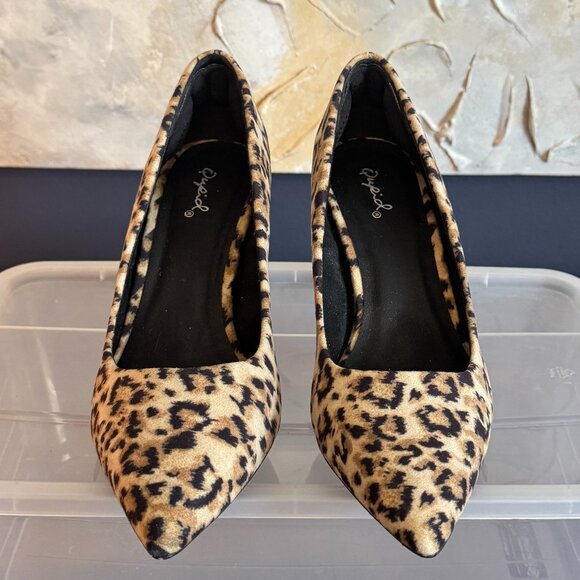 Qupid | Leopard Print | Pump | Heels | Size 7 | Slip-On Mid Heel Party Shoes - Picture 2 of 7